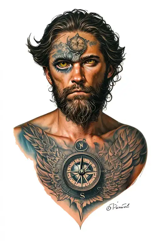 Leon With A Compass In The Eye On The Shoulder And I Want To Gather It