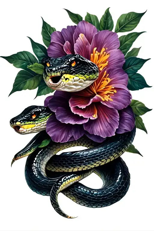 Snake An Flowers