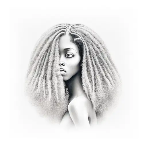 Afro Long Hair Beautiful Woman