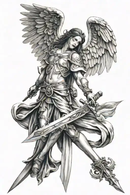 Gothic Arch Angel With Sword