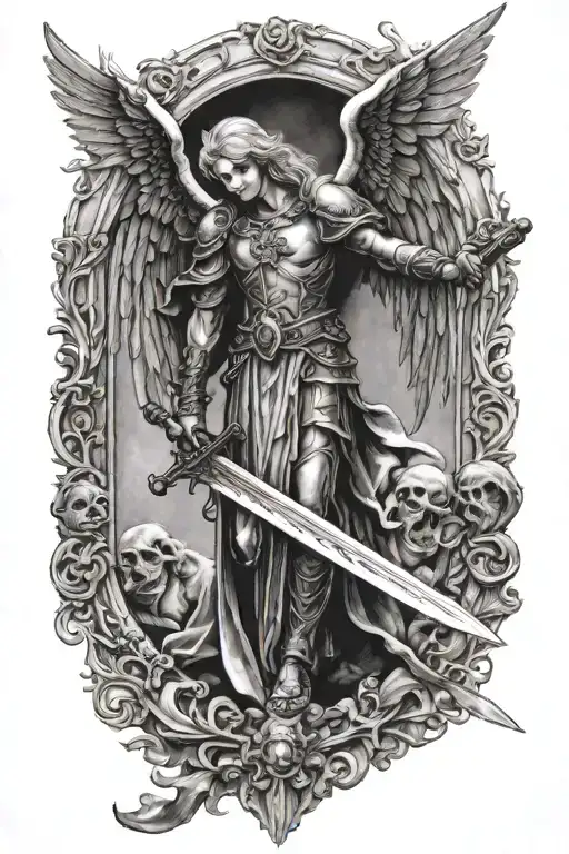 Gothic Arch Angel With Sword