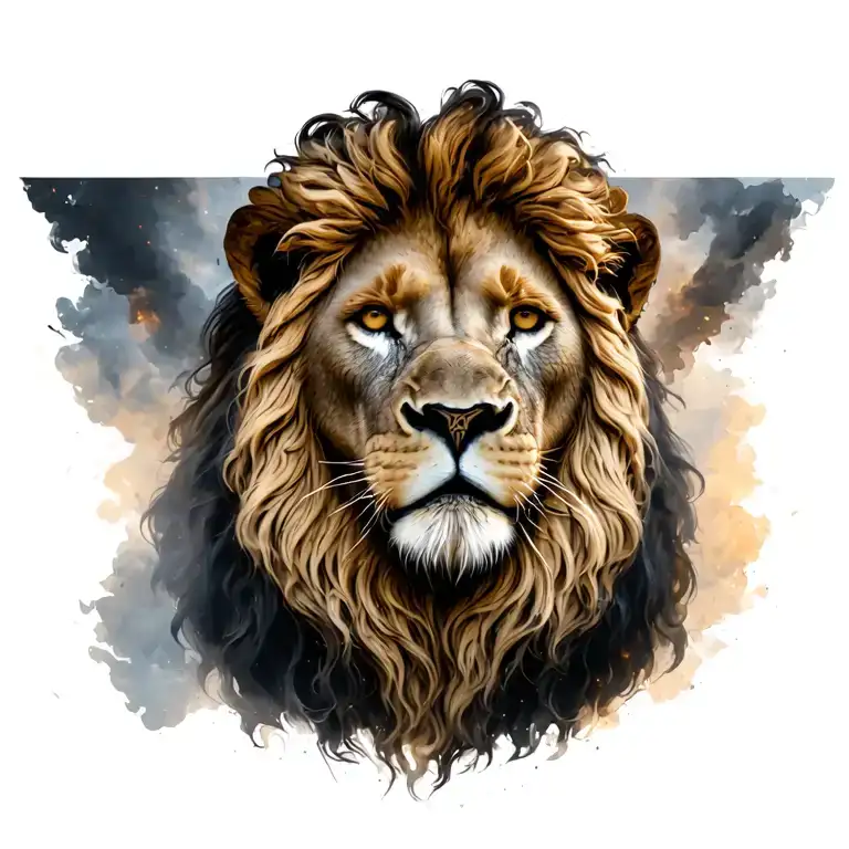 Lion Of Judah Overlayed With A Cross