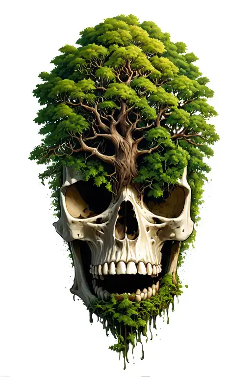 Life Tree Growing Out Of Skull