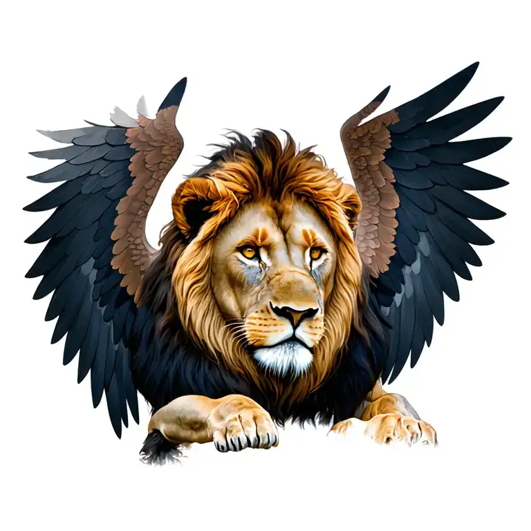 Lion With Wings Spread Wide
