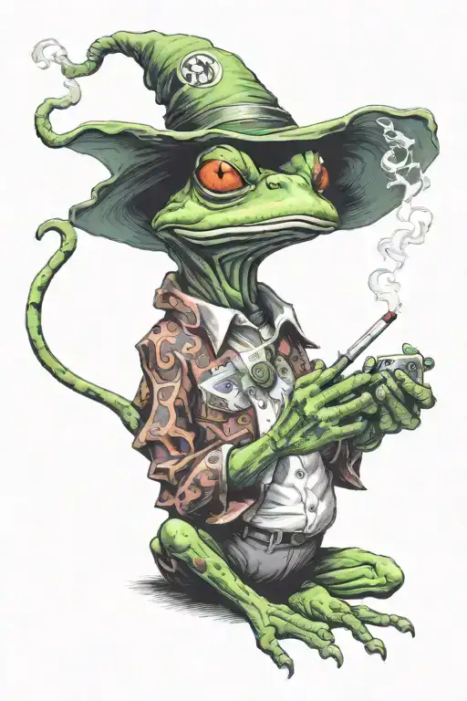 Shadow Wizard Money Gang Frog Smoking A Blunt