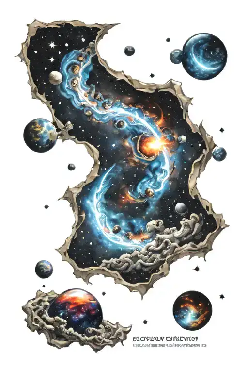 Colorful Galaxy In Space Without Planets Scene