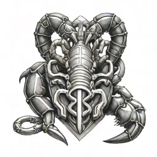 Scorpion And A Heart Shaped Lock Intertwined With The Name Armon