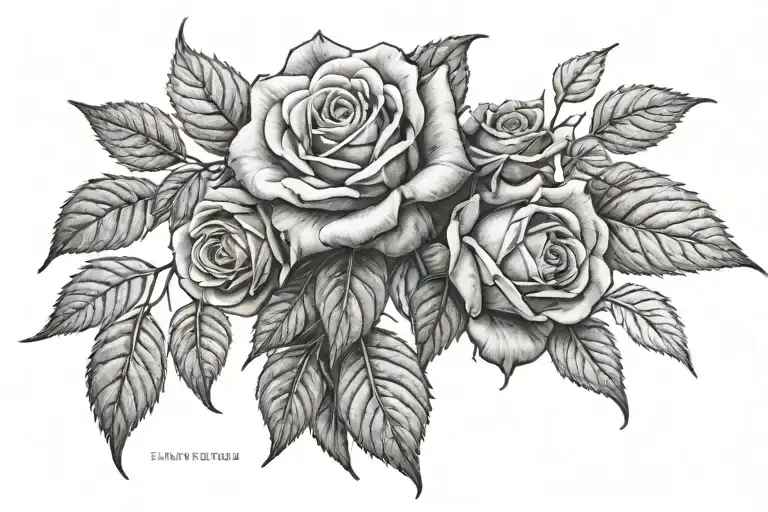 Rosebush In Realism As Black And Gray Tattoo On The Lower Half Of A Human Back
