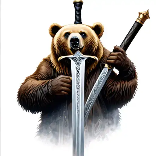 Sword And Bear Holding