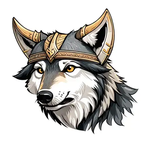 Cute Viking Wolf