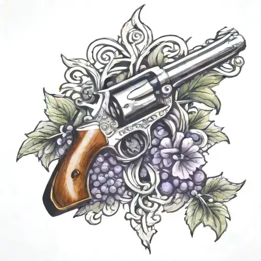 Grape Vine Wrapping A Cattlemen Revolver With Knot Work