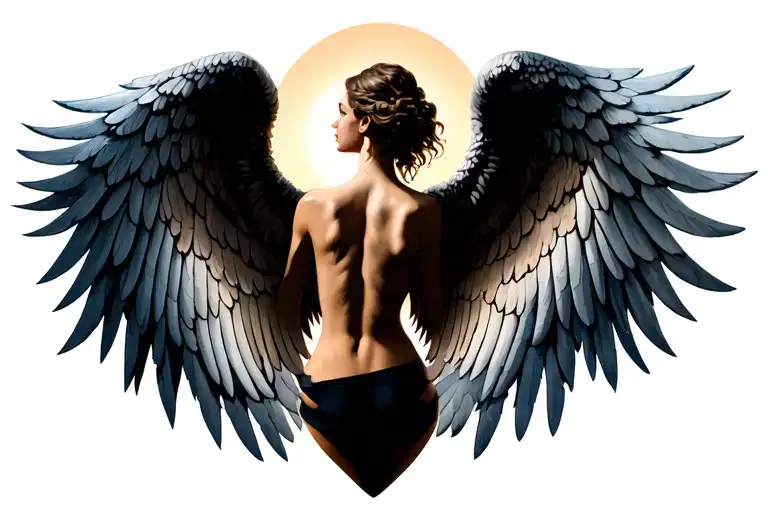 Angel Wings Back Tatoo