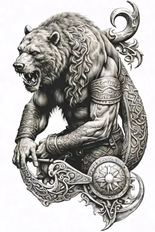 Vikings And The Bear With The Scales