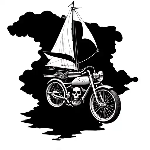 Skull Bike And Sail