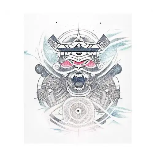 Sleeve Samurai With Cosmic Sky Above