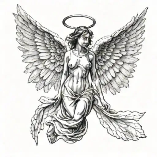 Angel With Wings Spread