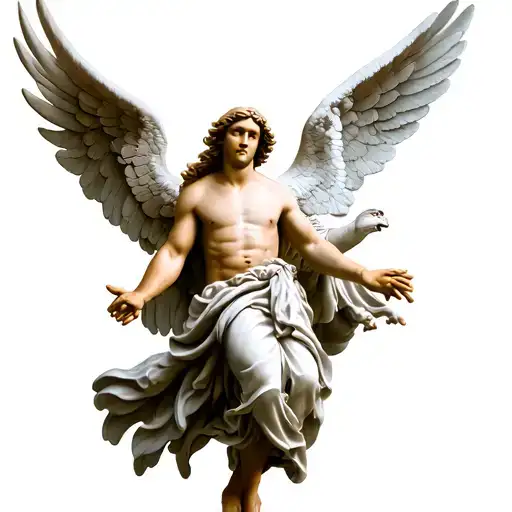 God And Angel Flying