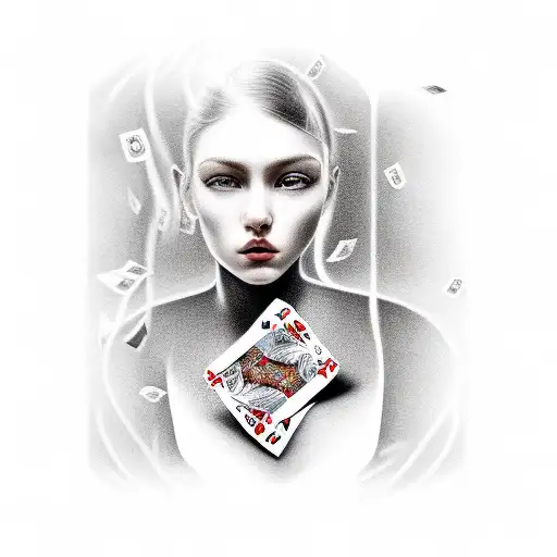 Girl With Money And Cards