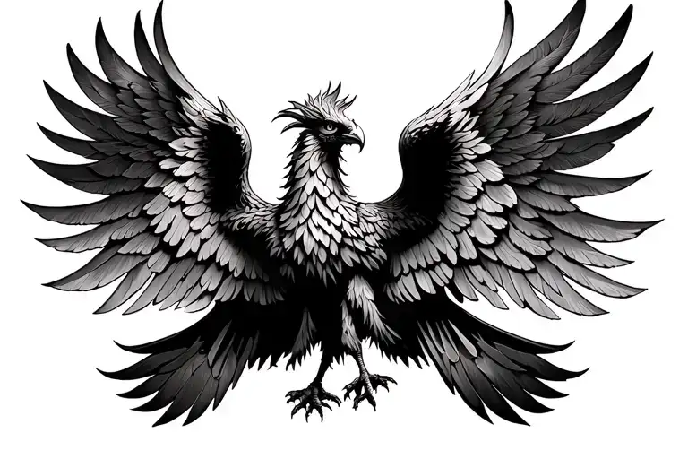 Phoenix With Wings Open