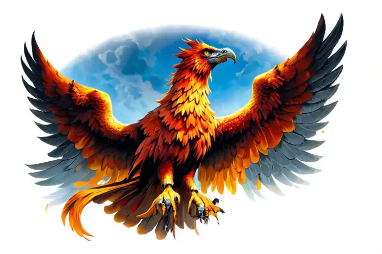 Phoenix With Wings Spread