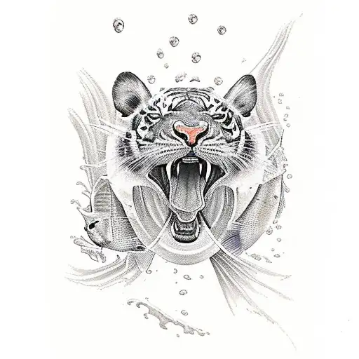 Koi Fish Eat By Tiger