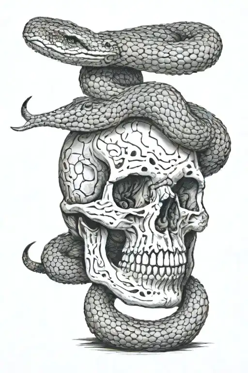 Rattlesnake Going Through Skull