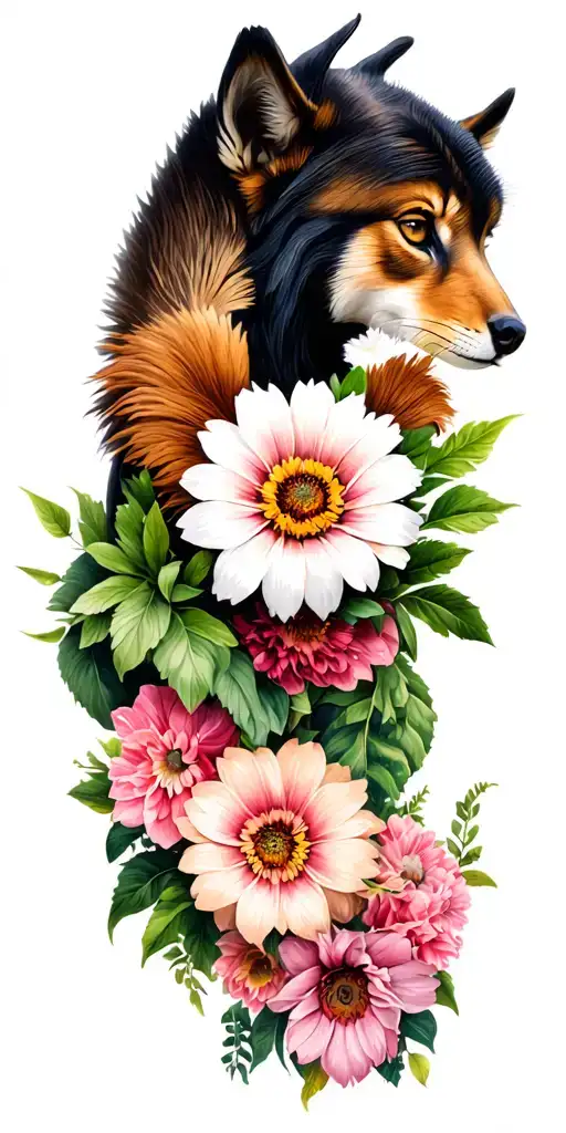 Flowers And Animals Peeking