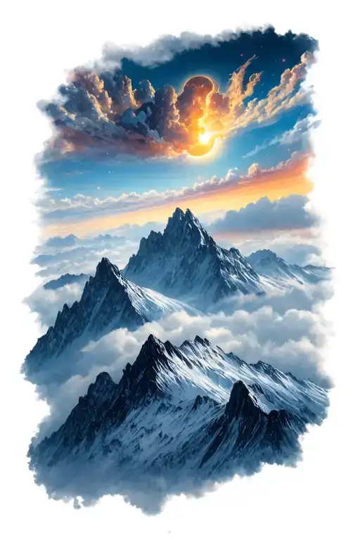 Mountain Meet The Heavens All