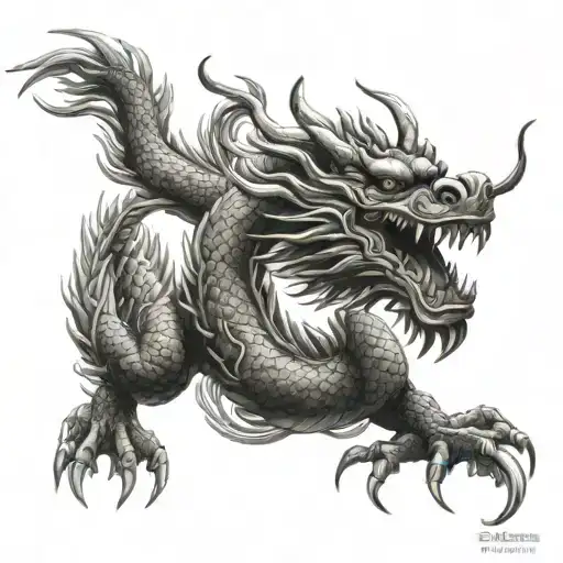 Chinese Dragon For Above Your Right Arm That Goes Down Your Forearm