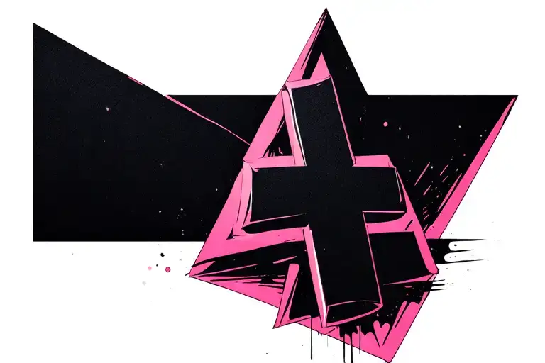 Pink Triangle Behind Black Plus Sign