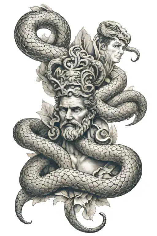 Snake And Greek Gods