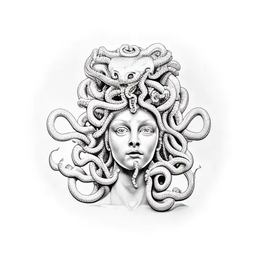 A Divine Depiction Of Medusa With A Beer Glass