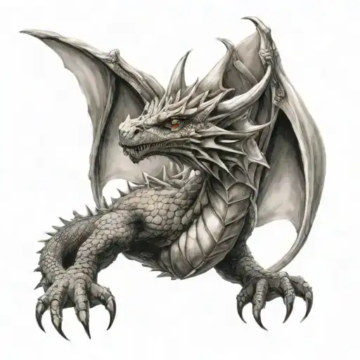 Dragon Holding Star With Wings