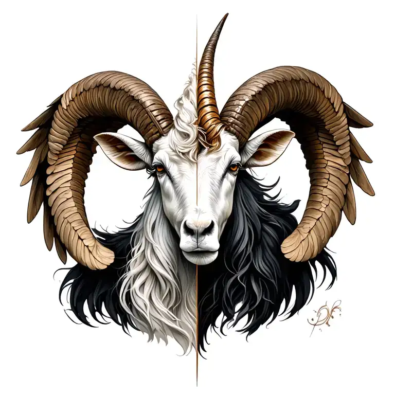 Capricorn Zodiac Sign Half Ram Half Angel Half