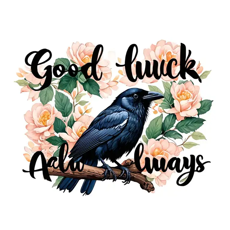 Peaceful Black Crow Good Luck Always