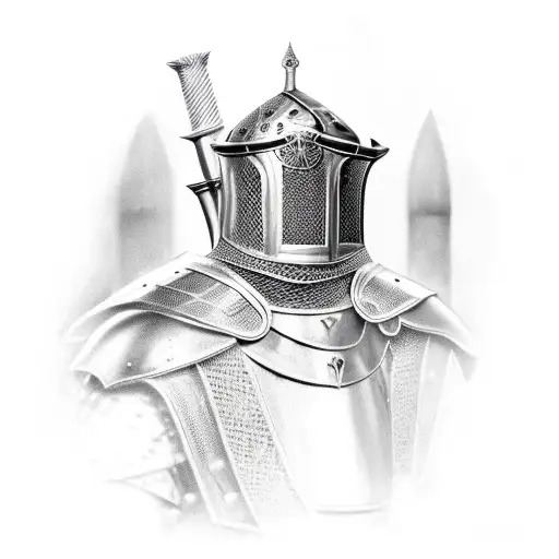 King Knight With Armor And Sword