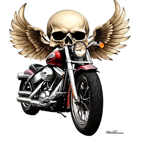 Skull Harley Davidson Motorcycle