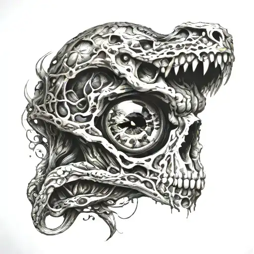 Skull Snake Eye Inside Surrounded