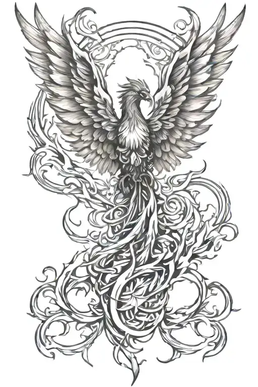 Phoenix Flames With Lightning Arc