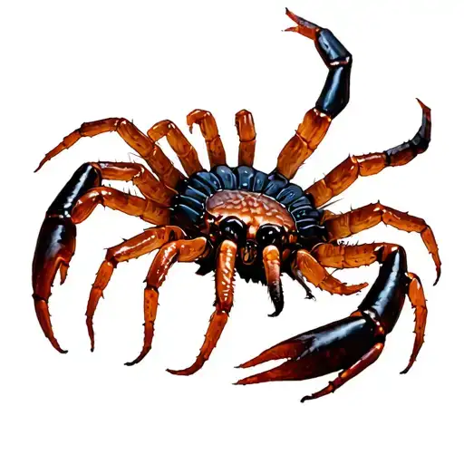 Scolopendra Knife Of A Person On The Knee Of Kinge Spider