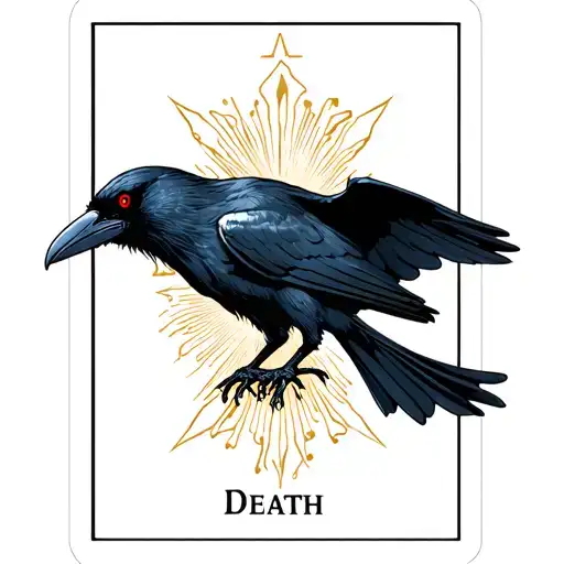 Death Tarot Card Featuring Raven