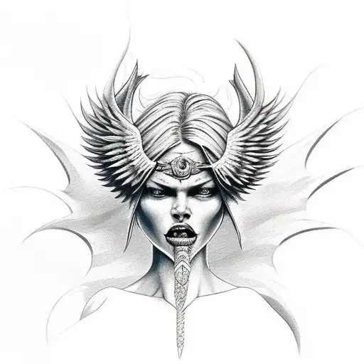 Women Angel In Battle