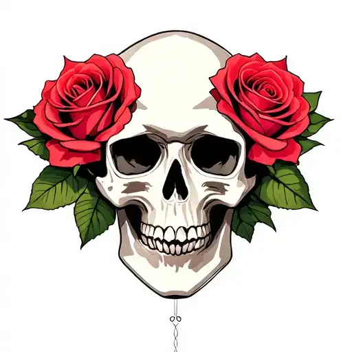 Skull With Roses