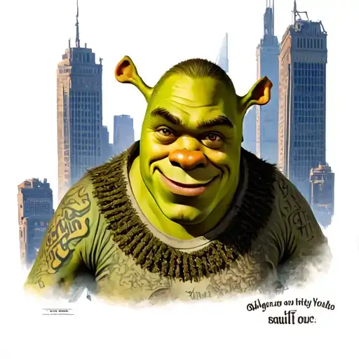 Shrek With New City Youth Words Incorporated Within