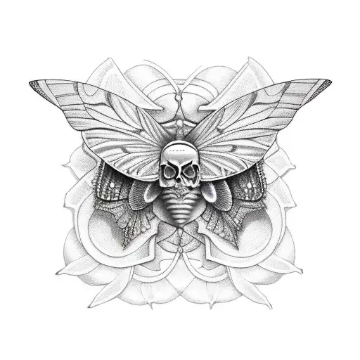 Moth With Skull In Wings