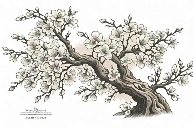 Cherry Blossom Tree Branches Bible Verse Written