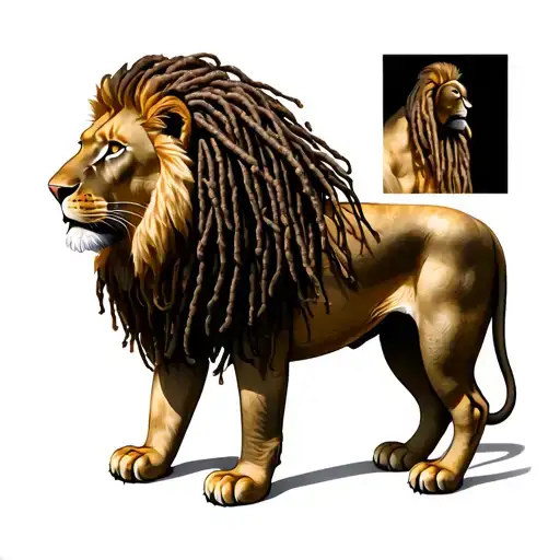Lion With Dreadlocks Looking Forward Realistic