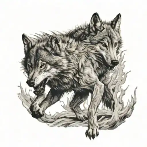 Wolf Fighting The Bad Back