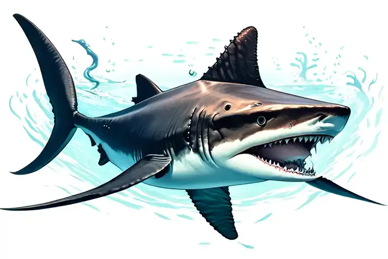 Shark And Stingray Swimming