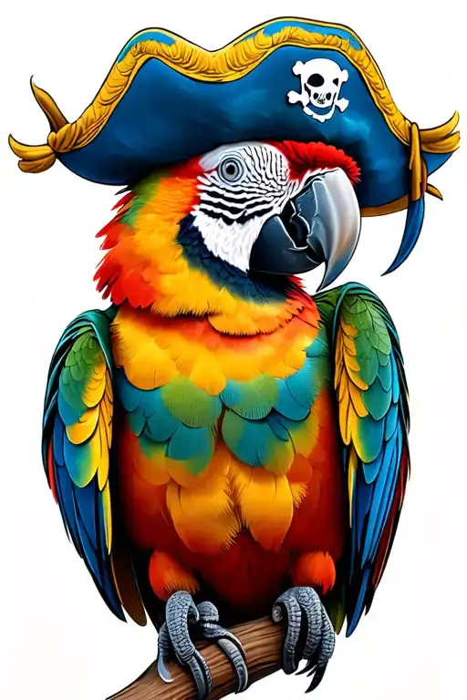 Parrot With Pirate Hat